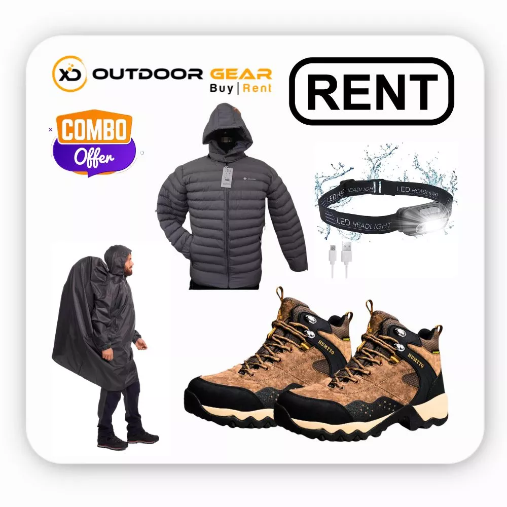 Gear combo packs on rent in Bangalore - trekking, winter and riding bundles