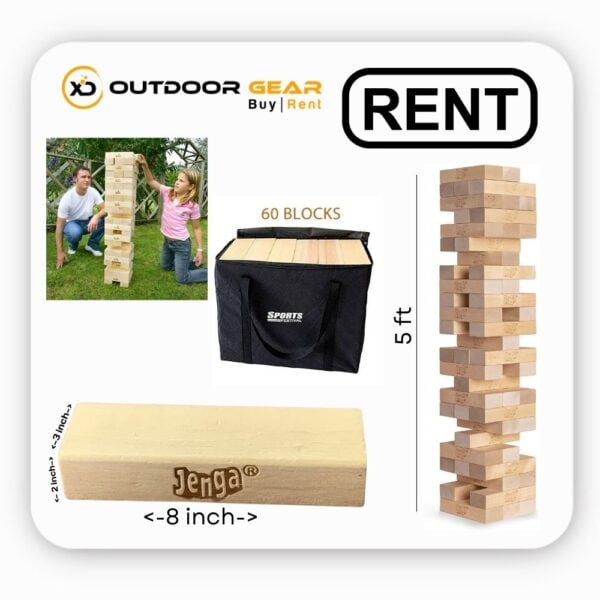 Rent 5 Feet Giant Wooden Jenga Blocks In Bangalore