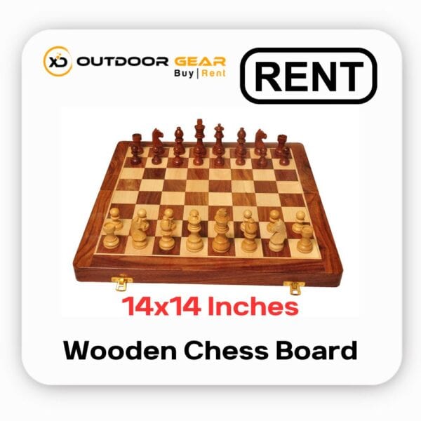 14 Inch Wooden Handcrafted Foldable Magnetic Chess Board Set On Rent