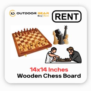 14 Inch Wooden Handcrafted Foldable Magnetic Chess Board Set On Rent