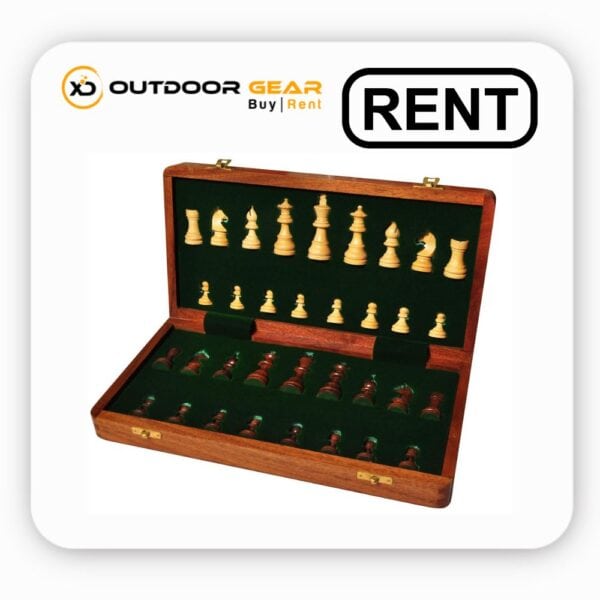 16 Inch Wooden Chess Board Set on Rent in Bangalore – Magnetic, Foldable, High-Quality Chess Set