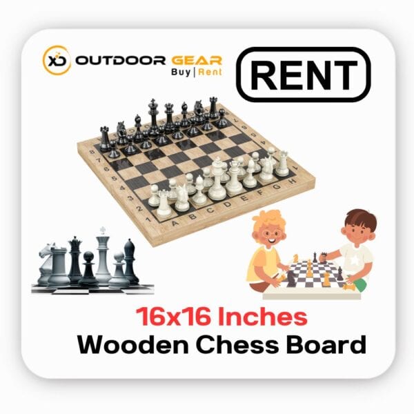 16 Inch Wooden Chess Board Set on Rent in Bangalore – Magnetic, Foldable, High-Quality Chess Set