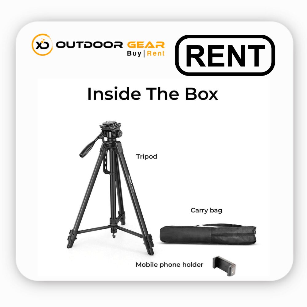 Foldable Tripod Stand with Phone Holder 360° Ball Head on Rent