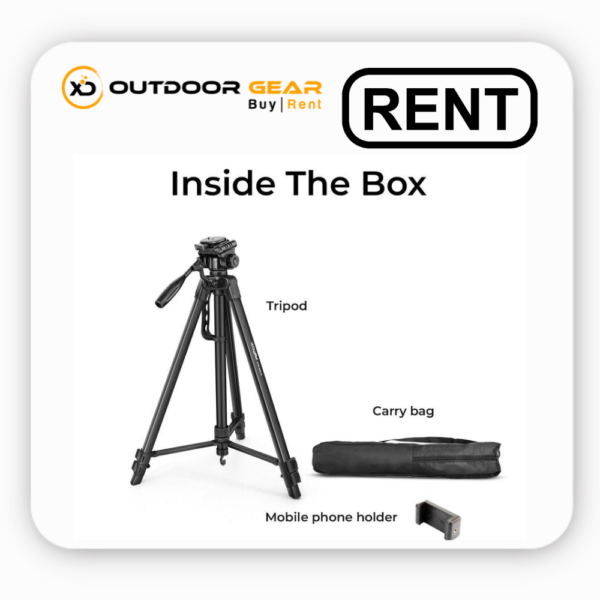 Foldable Tripod Stand with Phone Holder & 360° Ball Head on Rent Bangalore