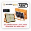 Solar LED Flood Light, 100W with 16500 mAh On rent in Bangalore Rechargeable, Waterproof Outdoor Light for Farms, Garage, Camping Solar LED Flood Light, 100W with 16500 mAh On rent in Bangalore Rechargeable, Waterproof Outdoor Light for Farms, Garage, Camping