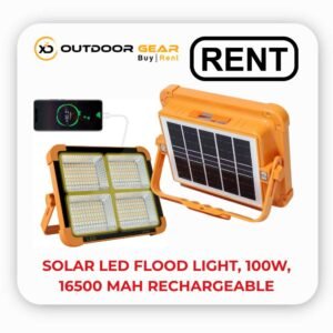 Solar LED Flood Light, 100W with 16500 mAh On rent in Bangalore Rechargeable, Waterproof Outdoor Light for Farms, Garage, Camping