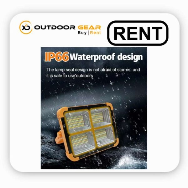 Solar LED Flood Light, 100W with 16500 mAh On rent in Bangalore Rechargeable, Waterproof Outdoor Light for Farms, Garage, Camping (4)