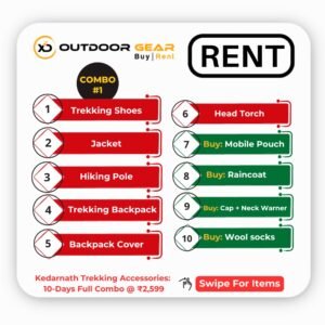 Kedarnath Trekking Accessories Rental Bangalore: 10-Days Full Combo @ ₹2,599