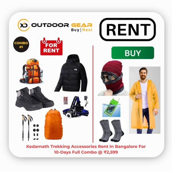 Kedarnath Trekking Accessories Rental Bangalore: 10-Days Full Combo @ ₹2,599