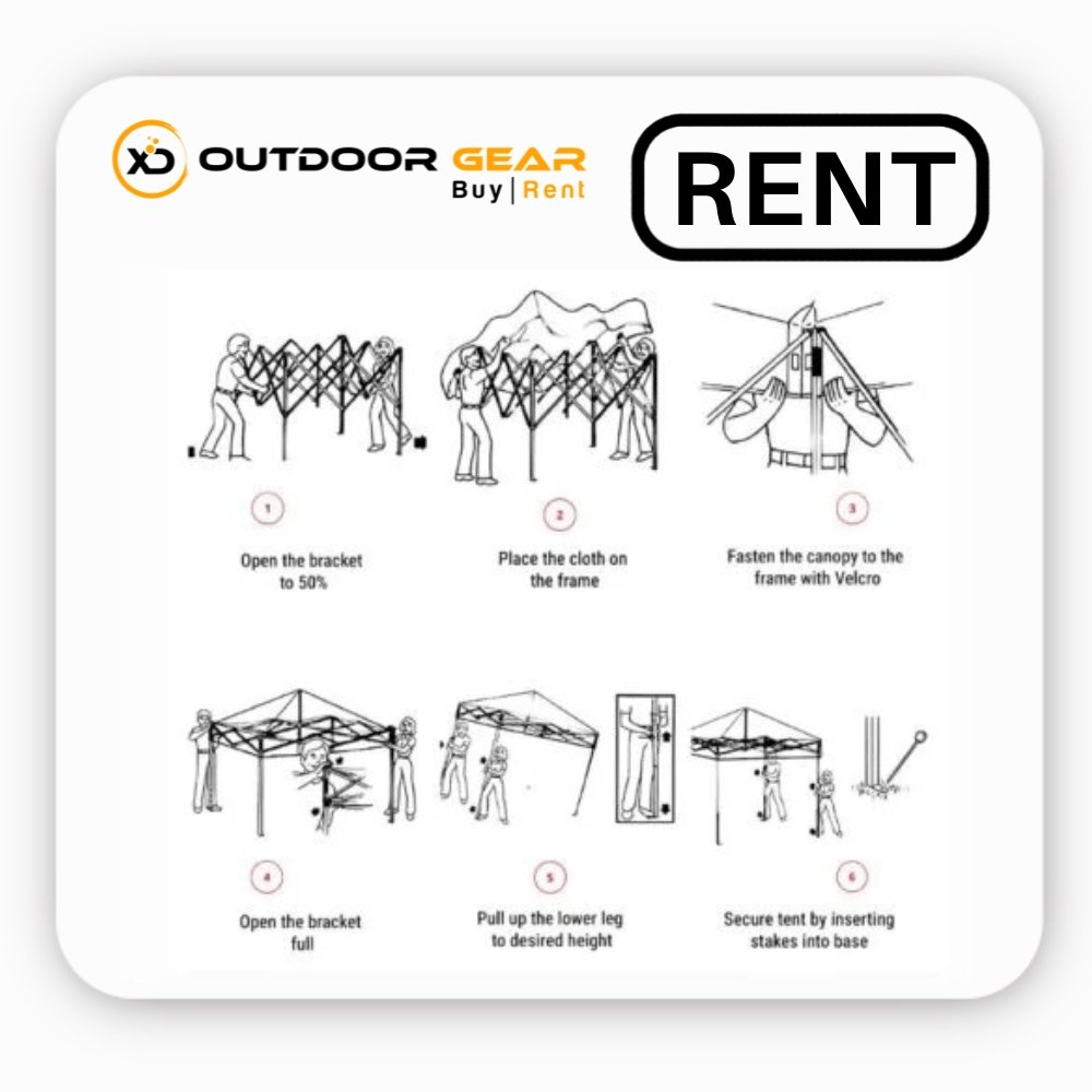Rent Blue Waterproof Gazebo Tent 10 x 10 ft for Outdoor in Bangalore