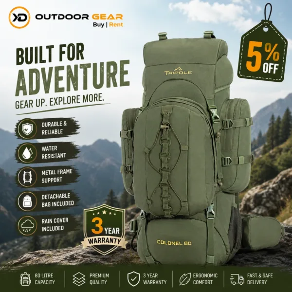 Ergonomic back support system of the Tripole trekking bag