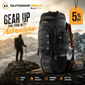 Triple access openings and 17-inch laptop sleeve inside the rucksack