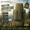 Tripole Colonel 80L metal frame rucksack in green color