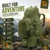 Back panel of the Tripole 90 litre trekking bag showing adjustable torso and waist straps. Back panel of the Tripole 90 litre trekking bag showing adjustable torso and waist straps.