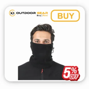Black Tripole fleece neck warmer being worn by a bike rider in Bangalore Black Tripole fleece neck warmer being worn by a bike rider in Bangalore