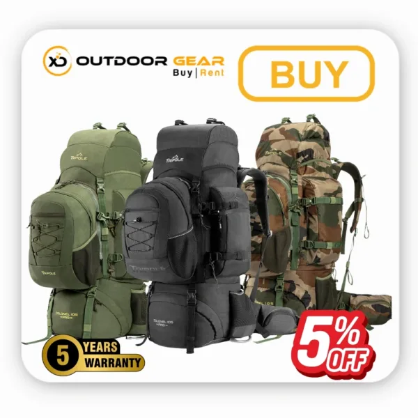 Tripole Colonel Pro Metal Frame Rucksack with Detachable Day Pack and Rain Cover for Trekking and Travelling (105 Ltr) in Bangalore