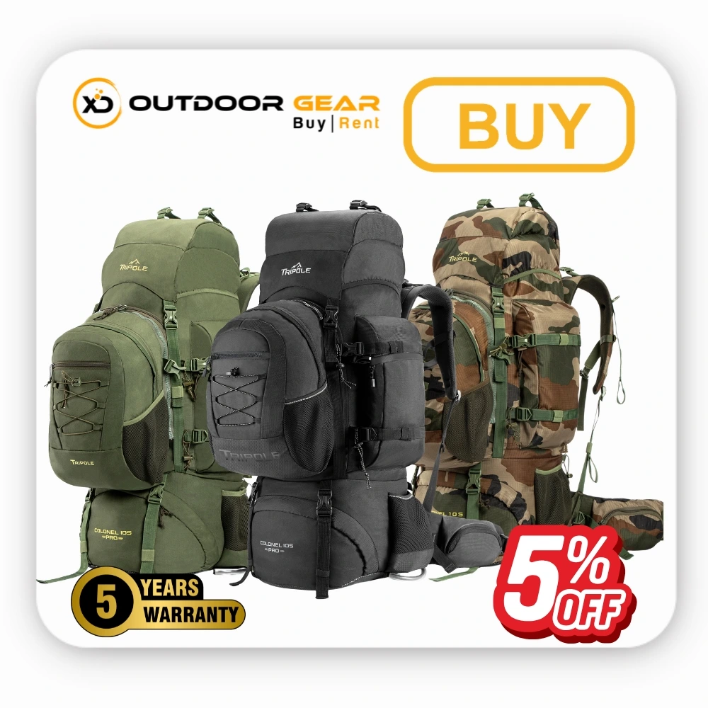 Tripole Colonel Pro Metal Frame Rucksack with Detachable Day Pack and Rain Cover for Trekking and Travelling (105 Ltr) in Bangalore