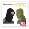 Person wearing wind-proof thermal fleece balaclava under a motorcycle helmet Person wearing wind-proof thermal fleece balaclava under a motorcycle helmet