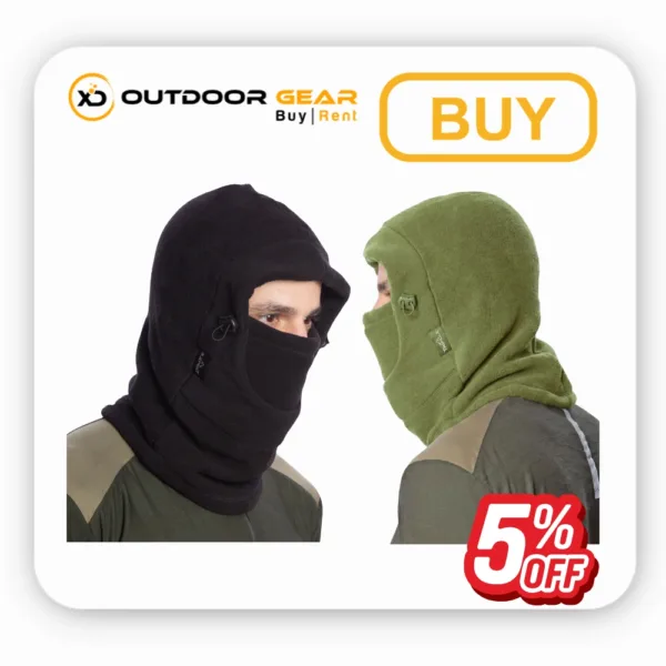 Person wearing wind-proof thermal fleece balaclava under a motorcycle helmet Person wearing wind-proof thermal fleece balaclava under a motorcycle helmet