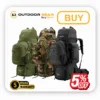 Tripole 90L travel bag fully wrapped in its waterproof yellow rain cover. Tripole 90L travel bag fully wrapped in its waterproof yellow rain cover.