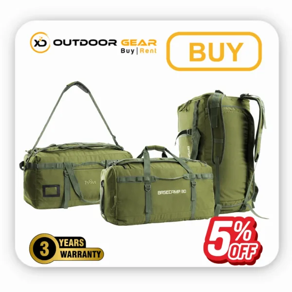 Tripole Basecamp Duffel Bag for Long Travel and Hiking _ Defense Grade _ Water Repellent - 80 liters Tripole Basecamp Duffel Bag for Long Travel and Hiking _ Defense Grade _ Water Repellent - 80 liters