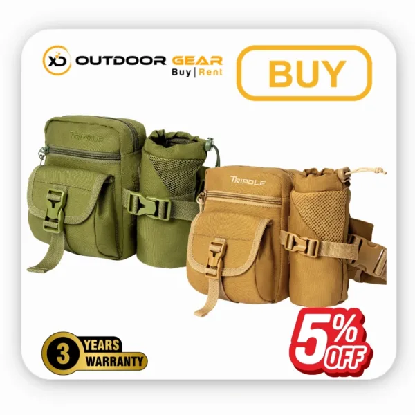 Tripole Ranger multi-utility waist pack with detachable bottle holder in black