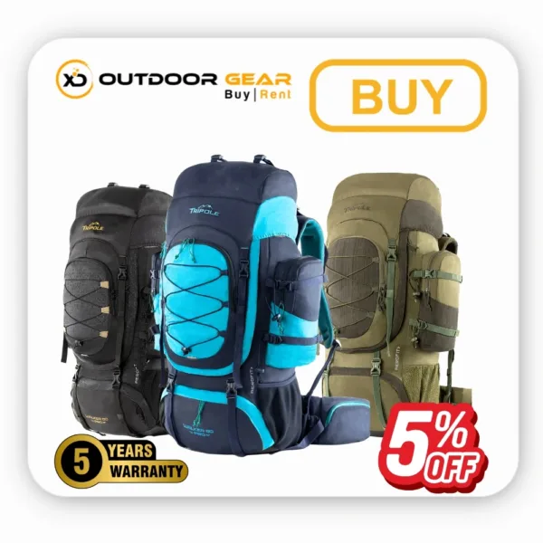 Tripole Walker Pro 80L metal frame rucksack front view